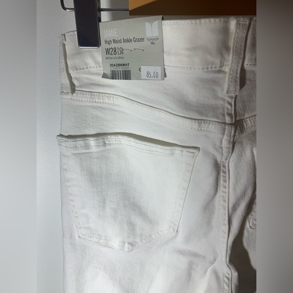 Topshop tall jamie jeans in white w28 l36new NWT high waist ankle grazer - Picture 5 of 10